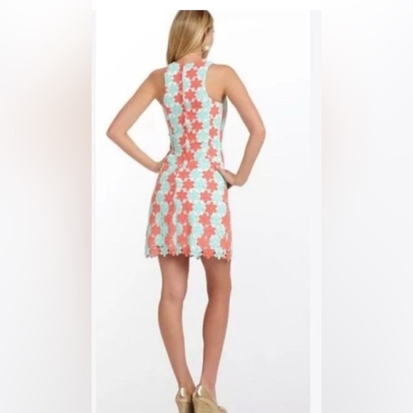 Lilly Pulitzer Floral Sleeveless Dress in Blue and Orange - Picture 3 of 16